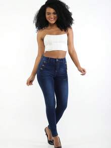 Colombian Jeans Lift Butts For Women - Dark Wash - View 3