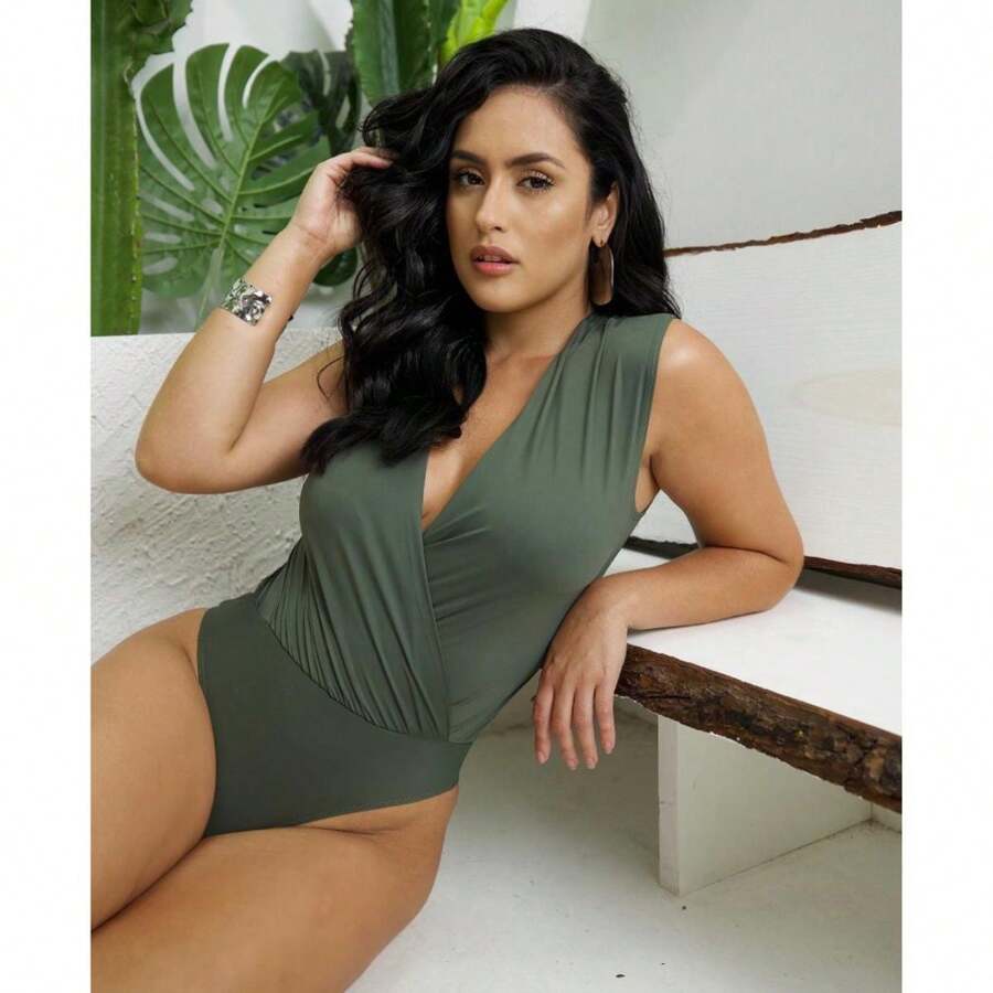 Women Bodysuits - Màu xanh lá cây đậm - Xem 1