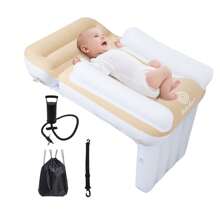 Blublu Park Inflatable Airplane Bed For Toddler, Airplane Seat Extender For Kids, Toddler Travel Bed With High Sides, Safety Belt, Airplane Bed Fits Most Airplane Seats, Car - 米色 - 查看 6
