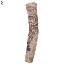 1Pc New Flower Arm Tattoo Sleeves Seamless Outdoor Riding Sunscreen Arm Sleeves Sun Uv Protection Arm Warmers For Men Women Sleeves Cover Arms