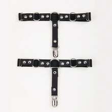 1 Pair Lolita Japanese Sweet Kawaii Style Ladies Socks With Faux Leather Garter