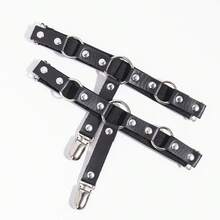 1 Pair Lolita Japanese Sweet Kawaii Style Ladies Socks With Faux Leather Garter