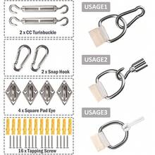 遮陽帆,防水花園庇護所95%阻擋紫外線遮陽簷篷,適用於庭院花園後院露營泳池 - 米色 - 查看 5