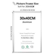 1个装，30x40厘米相框，12x16英寸银色金属相框，黑色A3相框，墙面相框，银色A4证书相框，海报框，墙面装饰，适合照片，墙面艺术装饰，带支架和高清亚克力板，可竖放和横放 - 銀色 - 查看 4