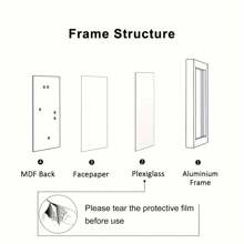 1个装，30x40厘米相框，12x16英寸银色金属相框，黑色A3相框，墙面相框，银色A4证书相框，海报框，墙面装饰，适合照片，墙面艺术装饰，带支架和高清亚克力板，可竖放和横放 - 銀色 - 查看 6