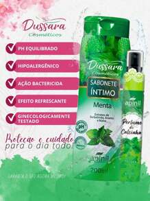 Kit Íntimo Feminino Menta Com 2 Itens (Sabonete Íntimo + Spary de Calcinha) Anti-Odor Apinil - Verde Menta - Visão 2