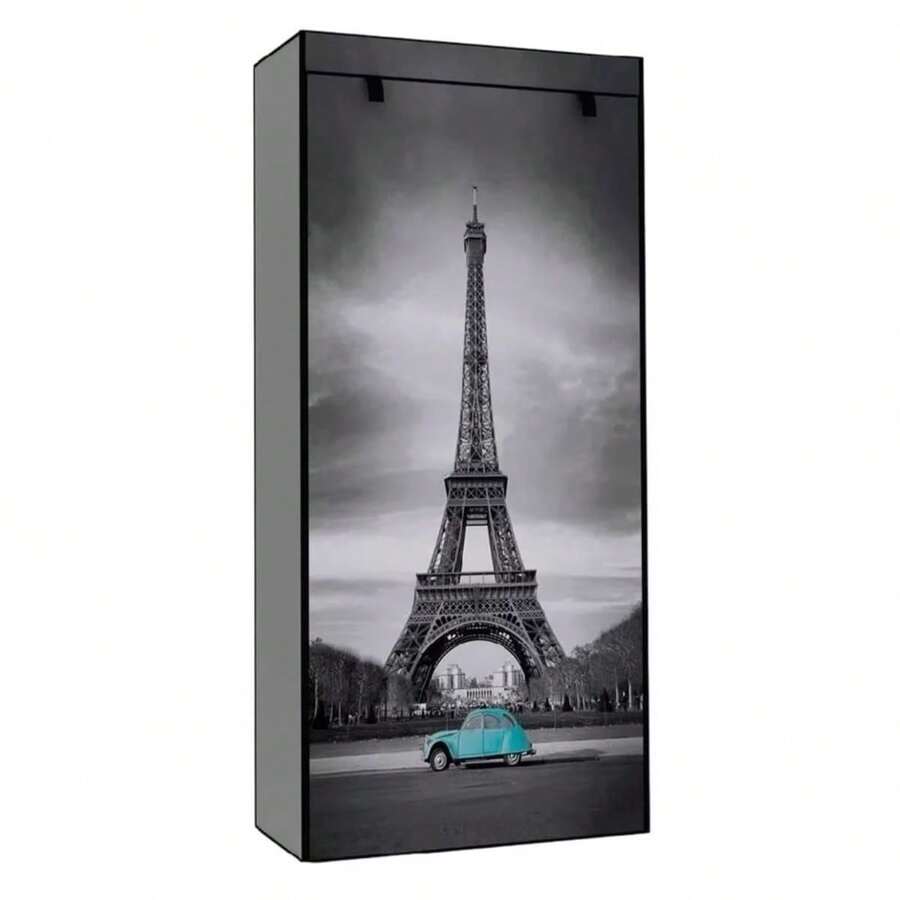 Zapatera Organizador 8 Repisas Torre Eiffel 24 Zapatos Gris Torre con bocho - Gris - Ver 1