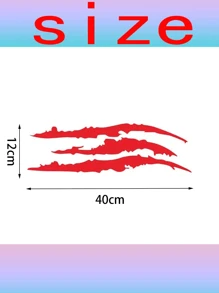 2pcs Red Car Headlight Sticker Claw Decal Universal For Car Bonnet Eyebrow Scratch