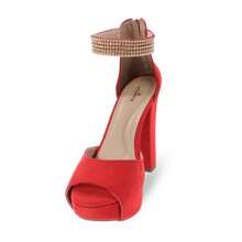 MODARPE Women Heeled Sandals - 紅色 - 查看 4