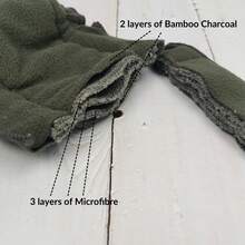 Littles & Bloomz Baby Reusable Nappy Insert For Washable Cloth Diaper Charcoal Elastic 5 Layers High Absorbency Pads