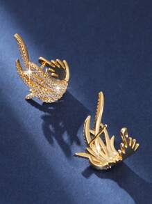 一对双佩戴榄尖形 CZ 吊坠耳环，适合女士女孩奢华派对婚礼耳环礼物