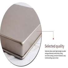 加厚11英寸正方形烤盤,防黏蛋糕捲、牛軋糖、曲奇烘焙模具,適用於烤箱,28*28cm - 金色 - 查看 3