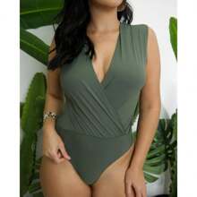 Women Bodysuits - Màu xanh lá cây đậm - Xem 2