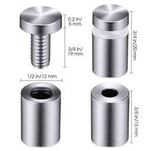 Stainless Steel Wall Standoffs Advertising Screw Glass Sign Standoff Nails Screw For Sign Displays  (19*25mm)4 Pieces - Grey - View 4