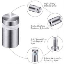 Stainless Steel Wall Standoffs Advertising Screw Glass Sign Standoff Nails Screw For Sign Displays  (19*25mm)4 Pieces - Grey - View 5