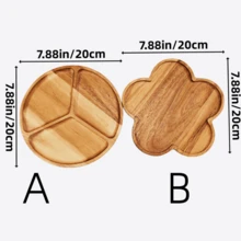 1 khay chia tròn 3 ngăn bằng gỗ keo cao cấp / đĩa đựng thức ăn, hình hoa, thích hợp đựng thực phẩm, trái cây, rau củ, thịt, bữa sáng, bữa trưa, bữa tối, đồ trang trí giường, khay đựng bánh mì, đồ dùng tiệc tùng, món khai vị, đồ ăn nhẹ, bỏng ngô, khoai tây chiên, món tráng miệng, phô mai. Quà tặng Giáng sinh - Màu vàng - Xem 5