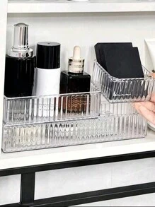 1pc/4/5pcs/Set Transparent Makeup Organizers Box, Clear Drawer Divider Storage Box For Cosmetic, Makeup Brush, Perfume, Nail Polish, Skincare Products And Other Accessories