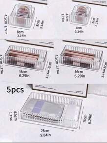 1pc/4/5pcs/Set Transparent Makeup Organizers Box, Clear Drawer Divider Storage Box For Cosmetic, Makeup Brush, Perfume, Nail Polish, Skincare Products And Other Accessories