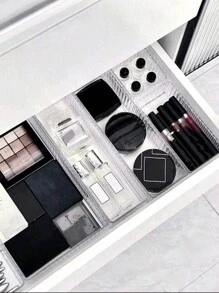 1pc/4/5pcs/Set Transparent Makeup Organizers Box, Clear Drawer Divider Storage Box For Cosmetic, Makeup Brush, Perfume, Nail Polish, Skincare Products And Other Accessories