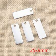 10pcs Rectangle Charms Pendant Stainless Steel DIY Jewelry Making Accessories