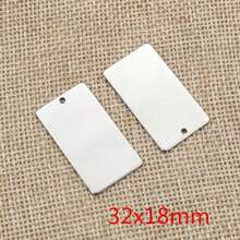 10pcs Rectangle Charms Pendant Stainless Steel DIY Jewelry Making Accessories