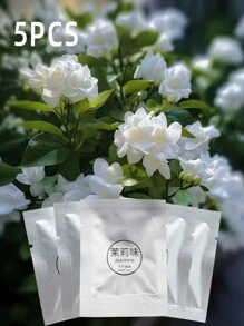 5入組茉莉香味汽車空調出風口香氛片,固體pe香氛片,用於固體香膏的更換芯片 - 白色 - 查看 1