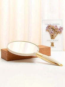 Makeup Mirror, 1Pc European Style Vintage Handle Cosmetic Mirror Handheld Mirror, Vanity Mirror, Living Room Home Bedroom Bathroom House Decor, Travel Stuff, Wedding, Party, Birthday, Gifts For Men Mom Dad Best Friends Teacher, New Years, Accessories, Funny Gift