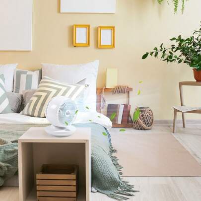 HOMCOM Ventilatore da Tavolo a 3 Velocità, Ventilatore Portatile con Oscillazione di 70° e Inclinazione di 90°, per Casa e Ufficio, Bianco e Nero