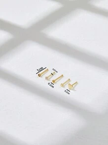 5入組心形不鏽鋼鼻釘套裝