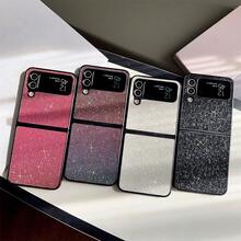 1 件白色闪光翻盖可折叠手机壳，防震保护套，兼容 Galaxy Zflip3 4 5 Zfold 3 4 5 P50 Pocket - 白色 - 查看 3