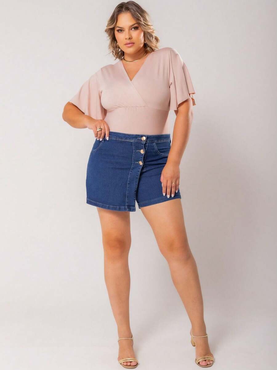 Women Denim Skirts - Màu xanh lam - Xem 1