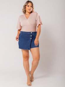 Women Denim Skirts - Màu xanh lam - Xem 5