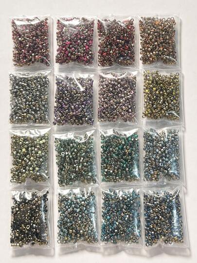 5700pcs/80g 16 Colors 2.5mm Gradual Change Glass Seed Beads Suitable For Diy Bracelet, Necklace
