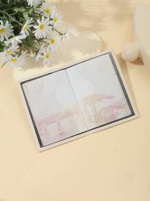 便携，适合旅行、度假、礼物字母图案护照夹护照夹，女士经典仿皮护照夹旅行用品旅行收纳袋旅行用品旅行钱包护照夹护照钱包海滩度假包夏季 - 白色 - 查看 2