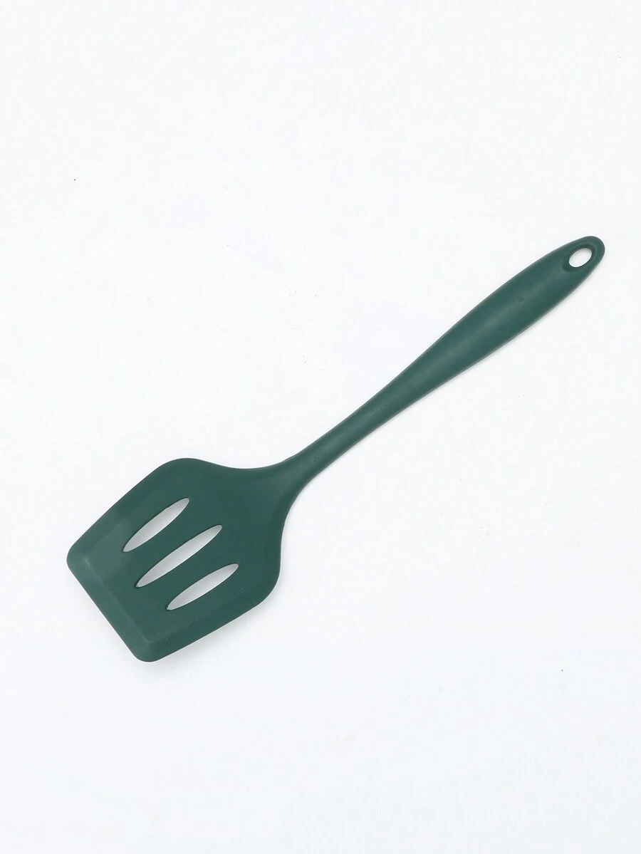 1 Pieza Juego De Utensilios De Cocina De Silicona De Tamaño Grande, Que Incluye Espátula, Cuchara Para Arroz, Cazuela, Colador Y Pala Para Freír En Color Verde - espátula para freír - Ver 1