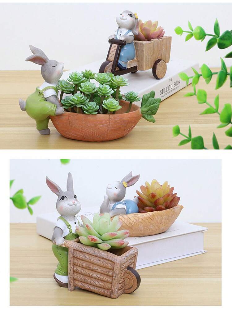 1入組可愛的植物兔子盆栽多肉盆栽植物小盆花,適用於室內花園、農具種植、插花裝飾,應景禮品,適合春節室內擺放、辦公室,可擺放仙人掌、小型多肉植物、花卉等,花盆花器,可放置辦公室作為裝飾及送禮用 - D - 查看 7