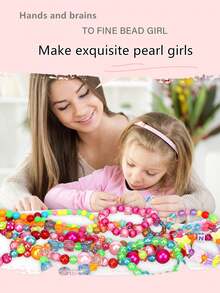 Kit de manualidades de cuentas de moda para niños: Juego de bisutería hecha a mano con collares, pulseras y accesorios para el cabello, kit de fabricación de joyas para niños para pulseras, collares, accesorios para el cabello y regalos - Multicolor - Ver 3