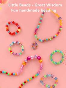 Kit de manualidades de cuentas de moda para niños: Juego de bisutería hecha a mano con collares, pulseras y accesorios para el cabello, kit de fabricación de joyas para niños para pulseras, collares, accesorios para el cabello y regalos - Multicolor - Ver 2