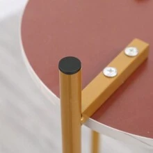 Tall Table With 2 Tiers, Round End Table Sofa Side Table, 90cm Plant Stand Indoor Plant Holder, With Marble Texture - White - View 6