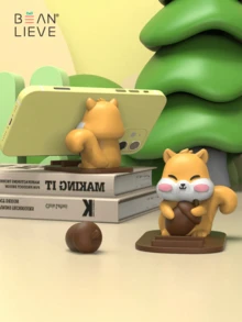 Cute Squirrel Design Phone Holder, Desk Decoration - Brown - View 3