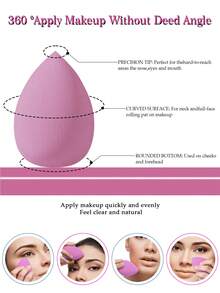 8PCS Makeup Sponge,Suitable For Cream & Powder Concealer, Loose Powder Makeup Applicator - Multicolor - View 6