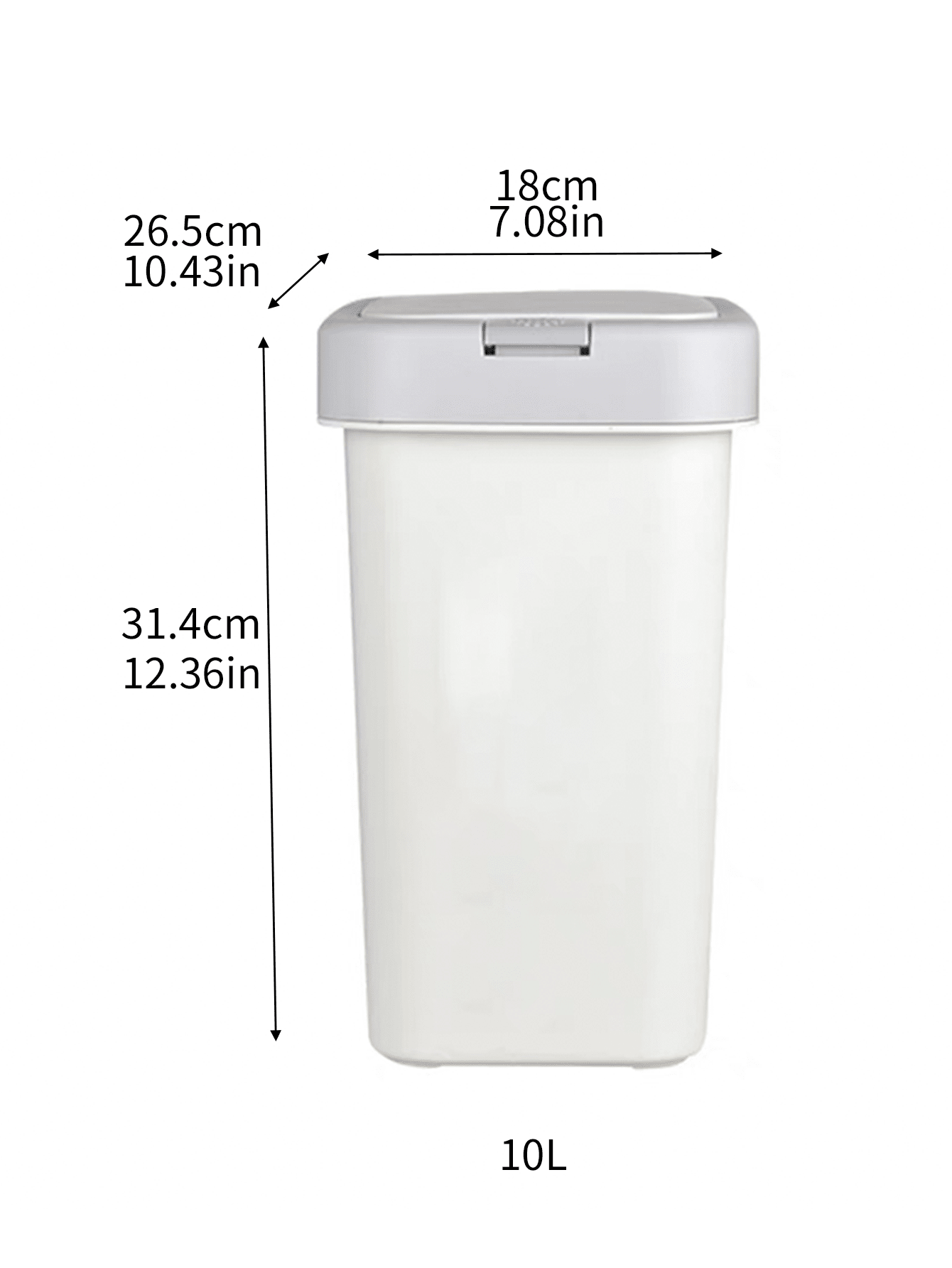 10l Household Garbage Can, With Lid, New Modern Style Toilet/Bathroom