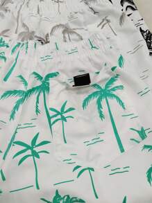 Men Beach Shorts - Green - View 2