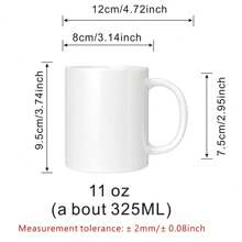 11盎司陶瓷咖啡杯,有趣的白色咖啡杯新奇咖啡杯 - 白色 - 查看 2