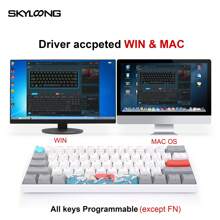 SKYLOONG SK61 USB Wired Keyboard 60% Profile RGB Backlight Mechanical Keyboard Hot Swappable Optical Switch PBT Double-Shot Keycaps Tactile/Linear Switch Gaming Keyboard - SEA and SUN V2 - View 8