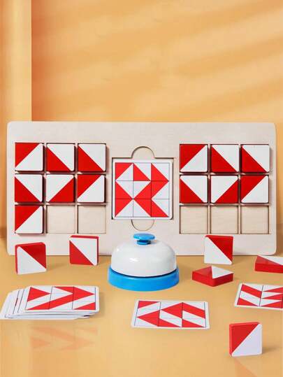 Two Person Battle Three-Dimensional Building Blocks, Puzzle Games For Children, Puzzle Logical Thinking Training, Parent-Child Interactive Board Game Toys[The Color Of The Bell Is Random]