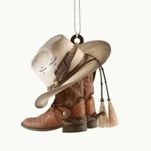 1pc 2D Flat Acrylic Cowboy Boot Keychain, Fashion Keyring Pendant Accessory, Car Rearview Mirror Hanger To Add Style To Your Vehicle Gift Souvenir Car Accessories Bag Charm School Cute Goth Y2k Bag Accessories Lanyards With Id Holder Car Accessories Bag Charms Christmas