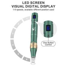 Tần số cao và tắt tiếng chuyên nghiệp Dermapen Điện không dây Microneedling Derma Pen với 10 hộp kim có thể thay thế Thiết bị làm đẹp Spa Chăm sóc da mặt - màu xanh lá - Xem 4
