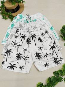 Men Beach Shorts - Green - View 1