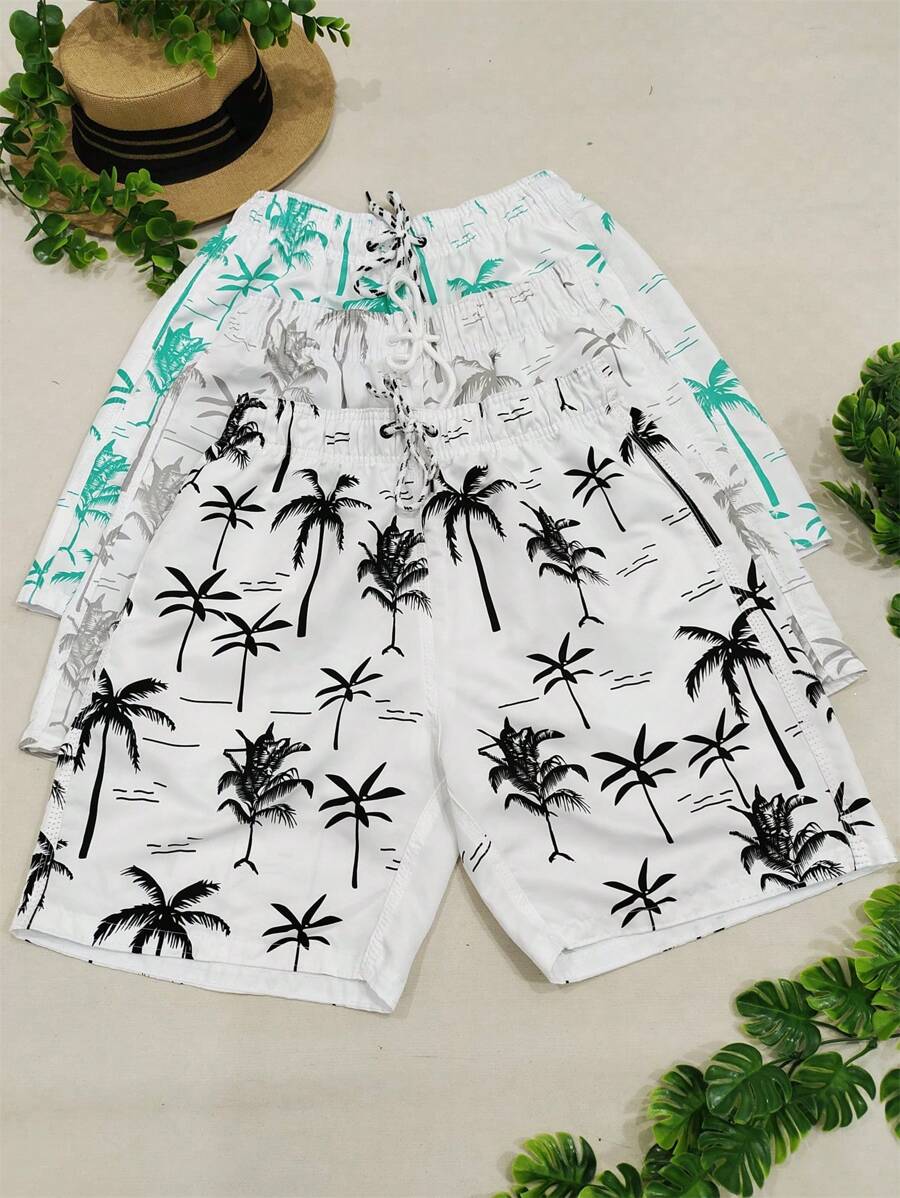 Men Beach Shorts - Green - View 1